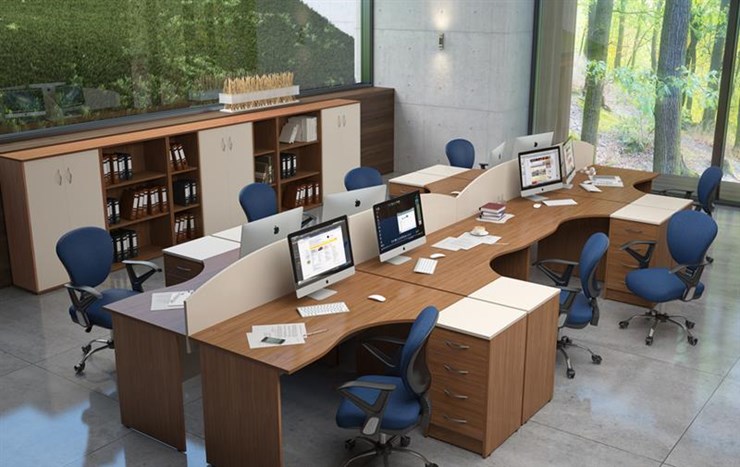 Офисный комплект мебели IMAGO книжные шкафы, 4 рабочих места в Сарапуле - изображение 4